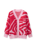 Winter Women's Plus Size Loose Leopard Print Knitting Cardigan