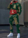 Men's Christmas Printed Top and Pant Two-Piece Set