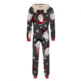 Christmas Family Wear Hooded Printed Casual Jumpsuit Loungewear