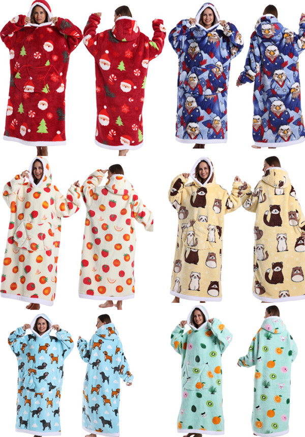 Men's Autumn & Winter Hooded Blanket Thermal Coat