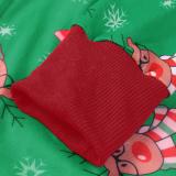 Christmas Family Wear Hooded Printed Jumpsuit Loungewear