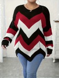 Women's Fashion Knitting Striped Sweater