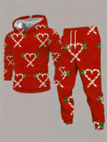 Men's Christmas Printed Top and Pant Two-Piece Set