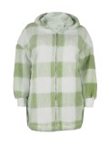 Women's Fashion Plaid Loose Hooded Coat