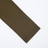 Autumn Winter Women's Solid Color Slim Fit Elegant Hollow Pleated Long Sleeve Mini Dress