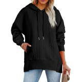Women's Solid Color Casual Hooded Long Sleeve Hoodies