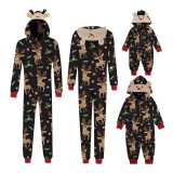 Christmas Family Wear Hooded Printed Casual Jumpsuit Loungewear