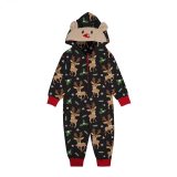 Christmas Family Wear Hooded Printed Casual Jumpsuit Loungewear
