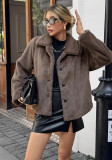Women French Style Holidays Long-Sleeve Furry Coat