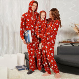 Christmas Family Wear Hooded Santa Print Jumpsuit Loungewear