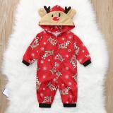 Christmas Family Wear Hooded Printed Jumpsuit Loungewear