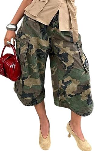 Women's Street Fashion Casual Camouflage Cargo Pocket Loose Pants