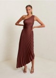 Women Sexy One-Shoulder Ruched Dress