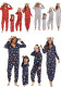 Christmas Autumn & Winter Family Wear Hooded Printed Jumpsuit