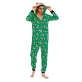 Christmas Autumn & Winter Family Wear Hooded Printed Jumpsuit