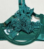 Christmas Women Hollow-Out Lace Sexy Lingerie Two-Piece Set