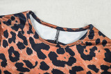 Women's Style Print Street Career Leopard Print Slim Fit Short Sleeve Jumpsuit
