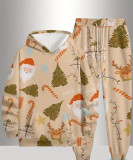 Men's Christmas Printed Top and Pant Two-Piece Set