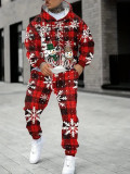 Men's Christmas Printed Top and Pant Two-Piece Set