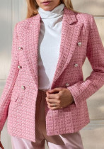 Women Autumn Pink Blazer