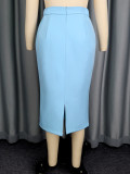 Women Ruffled Blazer and Skirt Two-Piece Set