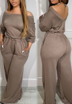 Women Solid Off-Shoulder Jumpsuit