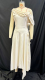Women Summer Slip-Shoulder Solid Maxi Dress