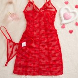 Women See-Through Mesh Sexy Lace Camisole Nightgown Sexy Lingerie
