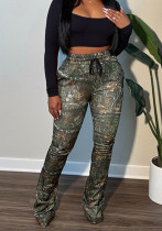 Women Printed Bell Bottom Pants