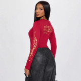 Women's Fashion Print Long Sleeve Top（Processing time need 3-6 days）