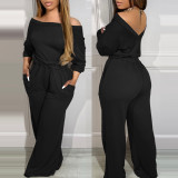 Women Solid Off-Shoulder Jumpsuit