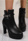 Plus Size Women Round Toe Pu-Leather Zipper Shoes