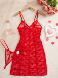Women See-Through Mesh Sexy Lace Camisole Nightgown Sexy Lingerie