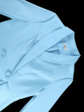 Women Ruffled Blazer and Skirt Two-Piece Set