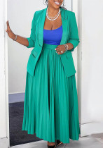 Women's Spring Autumn Winter Casual Plus Size Solid Color Top and Long Skirt Set Women's Spring Autumn Winter Casual Plus Size Solid Color Top and Long Skirt Set