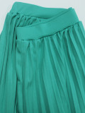 Women's Spring Autumn Winter Casual Plus Size Solid Color Top and Long Skirt Set