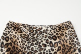 Women Winter Leopard Print Bell Bottom Pants