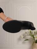 Plus Size Women Round Toe Pu-Leather Zipper Shoes