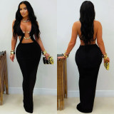 Women Sexy Solid Tie-Up Dress