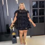 Women Summer Mesh Puffy Dress