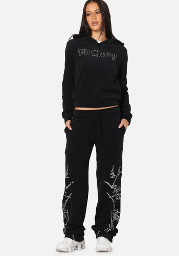 Unisex Custom Printed Long Sleeve Zipper Hoodies Pants Workwear Set（Processing time need 3-6 days）