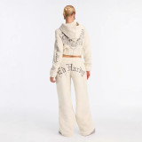 Women's Winter Casual Solid Color Fleece Hooded Two Piece Pants Set（Processing time need 3-6 days）