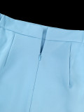 Women Ruffled Blazer and Skirt Two-Piece Set