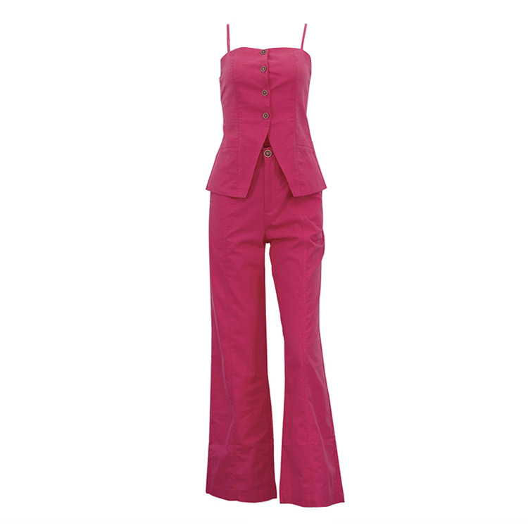 Women Sleeveless Camisole Top and Wide-Leg Pants Two-Piece Set