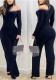 Women Off-Shoulder Beaded Bell Bottom Jumpsuit