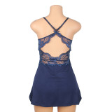 Plus Size Women's Sexy Lace Strap A-Line Short Nightdress