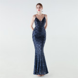 Women Sequined Mermaid Evening Dress
