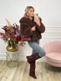 Women Autumn/Winter Furry Long-Sleeve Jacket