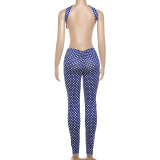 Women's Autumn Winter Fashion Sexy Strapless Tight Fitting Low Back Two Piece Pants Set