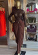 Women Autumn Long-Sleeved High-Neck Lace Top and Skirt Two-Piece Set